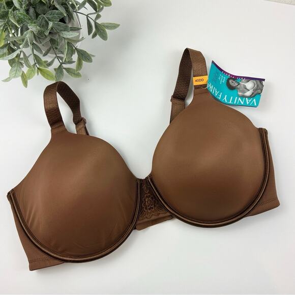 Vanity Fair Beauty Back Smoothing Full-Figure Contour Bra Brown Size 40DD - Picture 1 of 5